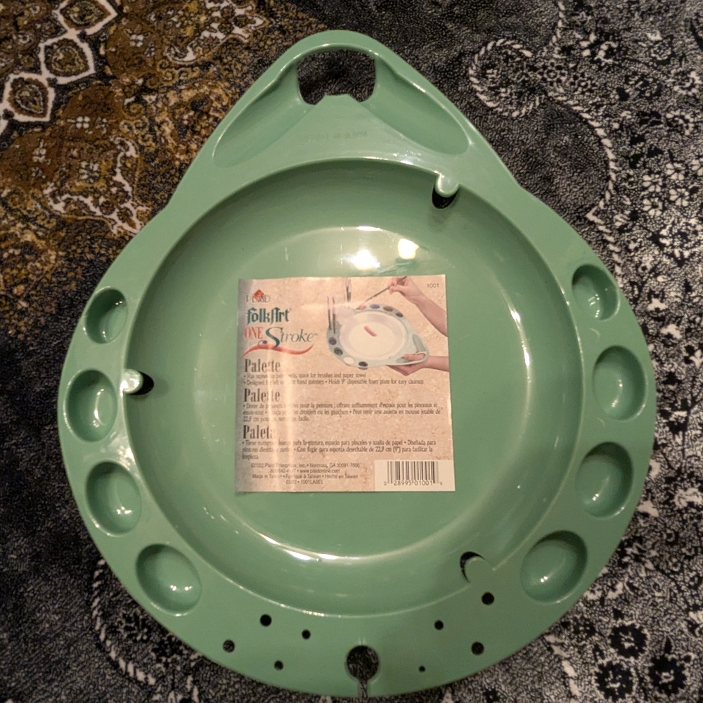 Folk Art One Stroke Palette Painting Accessory For Tools And Paints 9" Plate